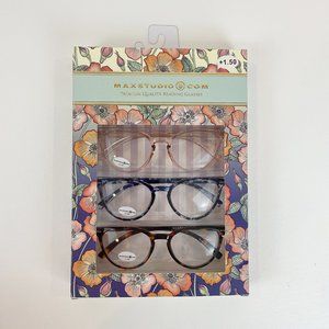 MaxStudio.com +1.50 Reading Glasses Brown Navy Blush